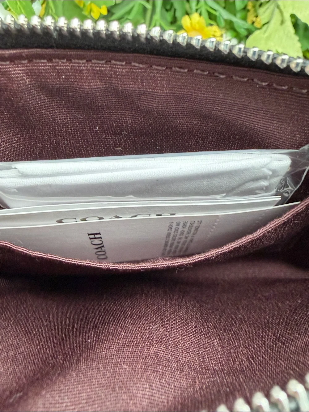 COACH Black Patent Medium Corner Wristlet